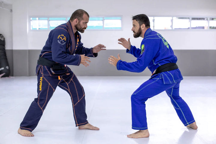 Two men wearing BJJ Gi's made of the best fabric